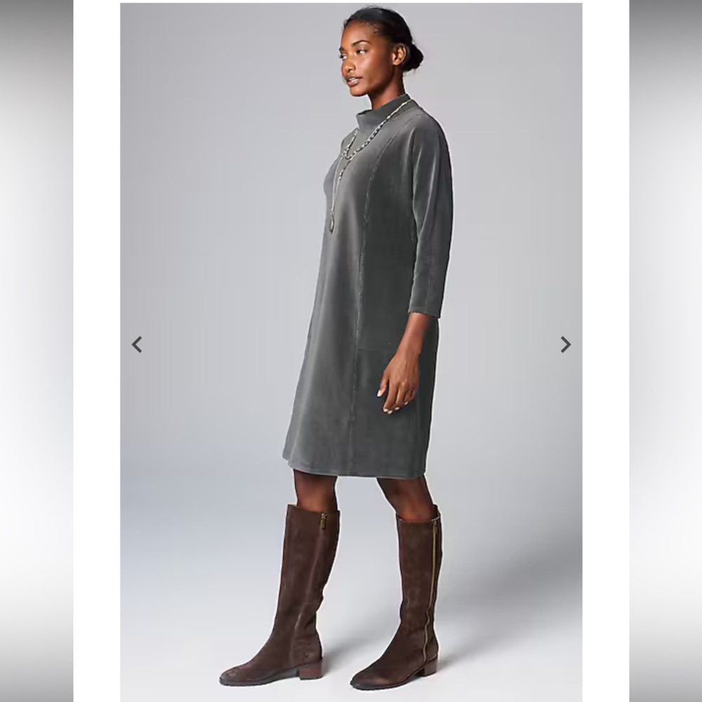 J. Jill corded velour mock neck dress - Picture 11 of 11